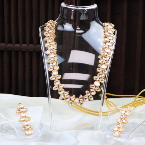 Classic Kundan Necklace & Earrings Set, JP41 - Picture 2 of 12